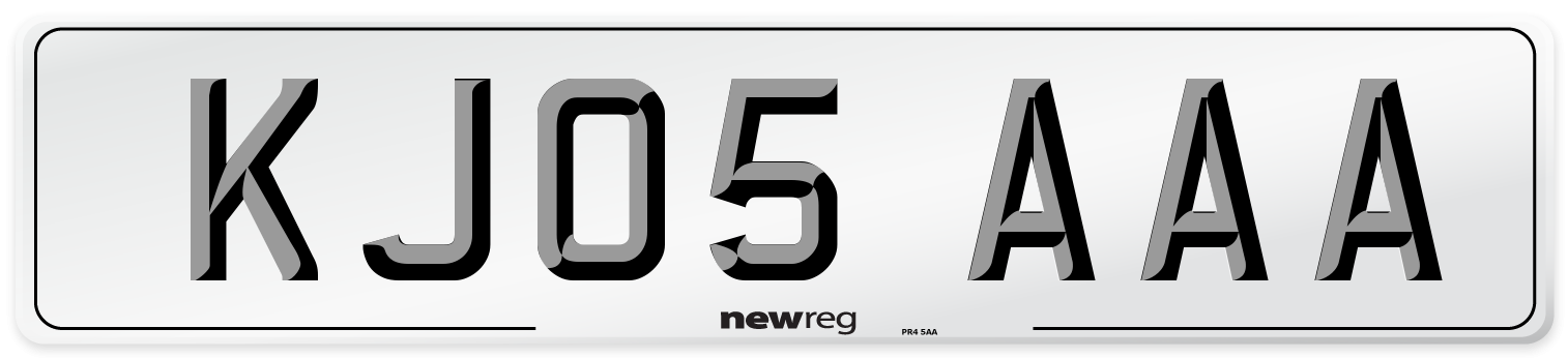 KJ05 AAA Number Plate from New Reg